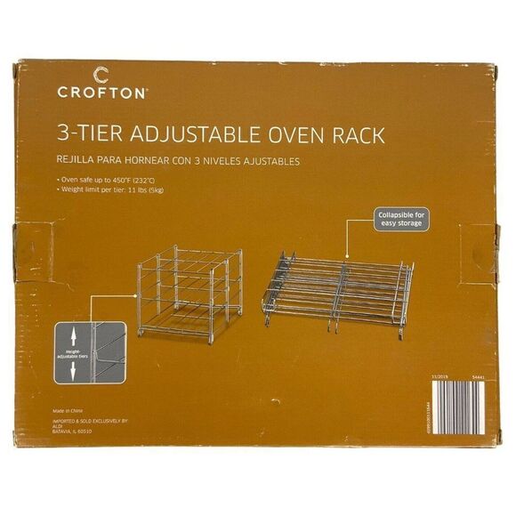Crofton 3 Tier Adjustable Oven Rack Space Saving Cooking Helper Holidays - Picture 3 of 3